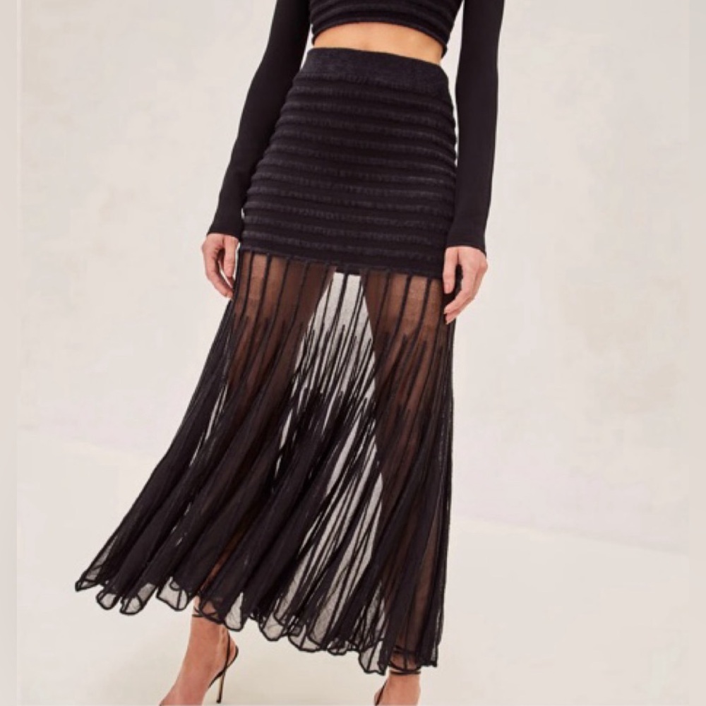 ALEXIS-  Franki Maxi Skirt in Sheer Overlay NEW WITHOUT TAGS